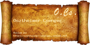 Osztheimer Csenger névjegykártya